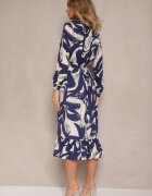 j&x Rochie Albastru marin din bumbac și cu model abstract Tersedi