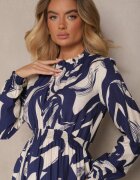 j&x Rochie Albastru marin din bumbac și cu model abstract Tersedi