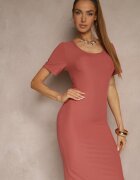 j&x Rochie Basic Roz cu Bumbac Lumaselle