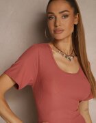j&x Rochie Basic Roz cu Bumbac Lumaselle