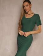 j&x Rochie Basică Verde cu Bumbac Lumaselle