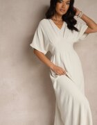 j&x Rochie bej deschis cu bumbac și cu partea superioară încrețită Filaviela