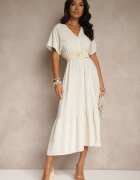 j&x Rochie Bej deschisă cu Vâscoză și In cu Legătură la Spate Kolissea