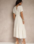 j&x Rochie Bej deschisă cu Vâscoză și In cu Legătură la Spate Kolissea