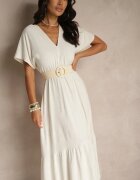 j&x Rochie Bej deschisă cu Vâscoză și In cu Legătură la Spate Kolissea