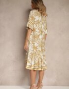 j&x Rochie Bej Tip cutie Decorată cu imprimeu floral și legătură la decolteu Miranissa