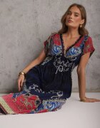 j&x Rochie Bleumarin cu croială petrecută cu imprimeu ornamental Nalori