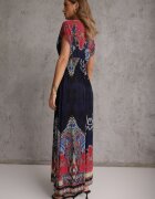 j&x Rochie Bleumarin cu croială petrecută cu imprimeu ornamental Nalori