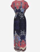 j&x Rochie Bleumarin cu croială petrecută cu imprimeu ornamental Nalori