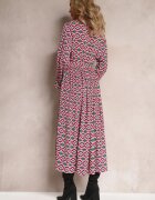 j&x Rochie cămașă fuchsia plisată cu cordon legat Helminesa