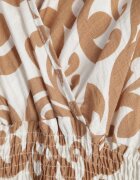 j&x Rochie Cambrată Maro din Viscoză cu Decolteu Petrecut Jynaela