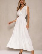 j&x Rochie Cloș Albă Stil petrecut Cu elastic în talie Filadira