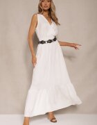 j&x Rochie Cloș Albă Stil petrecut Cu elastic în talie Filadira