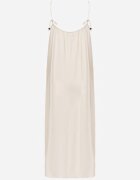 j&x Rochie din vâscoză Boho croi drept pe bretele cu mărgele Aleino Bej