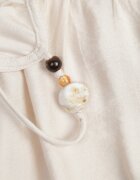 j&x Rochie din vâscoză Boho croi drept pe bretele cu mărgele Aleino Bej