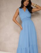 j&x Rochie Evazată Albastră cu croială petrecută și elastic în talie Filadira