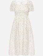 j&x Rochie evazată din Tencel în stil Babydoll cu imprimeu floral Harele Bej deschis