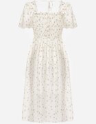 j&x Rochie evazată din Tencel în stil Babydoll cu imprimeu floral Harele Bej deschis