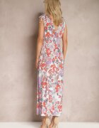 j&x Rochie Florală Alb-roz cu elastic în talie și decolteu în V Vialessia