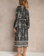 j&x Rochie Gri închis Croială dreaptă Boho cu imprimeu etnic cu curea Lisalenea