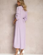 j&x Rochie lungă mov deschis cu poale evazate și bust tip cămașă Kitesi