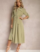 j&x Rochie Lungă Verde deschis cu fustă evazată și top tip cămașă Kitesi