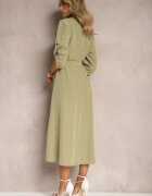j&x Rochie Lungă Verde deschis cu fustă evazată și top tip cămașă Kitesi