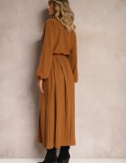 j&x Rochie Maro Cloș Maxi Plisată Cu Cordon în Talie Terilla