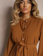j&x Rochie Maro Cloș Maxi Plisată Cu Cordon în Talie Terilla