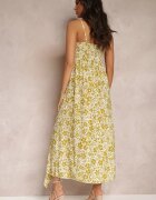 j&x Rochie Maxi cu spate mai lung și bretele subțiri verde deschis și albă Stanisa
