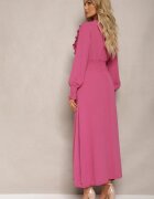 j&x Rochie maxi roz închis cloș cu volane și legătură la decolteu Pallam