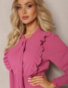 j&x Rochie maxi roz închis cloș cu volane și legătură la decolteu Pallam