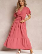 j&x Rochie Maxi Roz închis cu elastic în talie și decolteu adânc Chemiste
