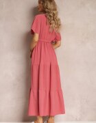 j&x Rochie Maxi Roz închis cu elastic în talie și decolteu adânc Chemiste
