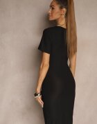j&x Rochie Neagră Basică cu Bumbac Lumaselle