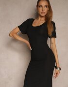 j&x Rochie Neagră Basică cu Bumbac Lumaselle