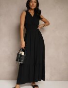 j&x Rochie Neagră Cloș în stil Petrecut cu elastic în talie Filadira