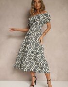 j&x Rochie Neagră cu bumbac ornată cu mâneci bufante Revalle