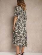 j&x Rochie Neagră din Bumbac și cu Motiv Abstract Filarella
