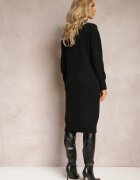 j&x Rochie Neagră Din Tricot Cu Guler Înalt Pacienas