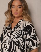 j&x Rochie Neagră Evazată din Viscoză Decorată cu Volan Filesenia