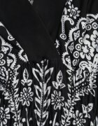j&x Rochie Neagră Maxi cu Model Etnic Josanie