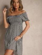 j&x Rochie Neagră Spaniolă din Vâscoză cu Model Floral Mevandra