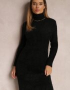 j&x Rochie Neagră Tricotată Din Lână Zolfi
