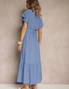 j&x Rochie petrecută albastră din viscoză decorată cu o curea Savioneira