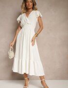 j&x Rochie petrecută bej deschisă cu croială evazată și cu elastic în talie Reivione