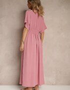 j&x Rochie roz închis cu bumbac și cu bust încrețit Filaviela