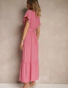 j&x Rochie Roz Tip Plic din Vâscoză Decorată cu O Cureaua Savioneira