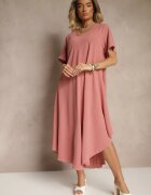 j&x Rochie Roză cu Bumbac cu croială evazată Lilzedi