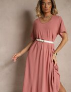 j&x Rochie Roză cu Bumbac cu croială evazată Lilzedi